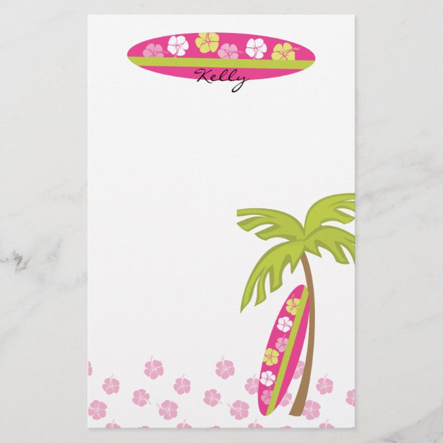 Hibiscus Surfboard Stationery (Front)
