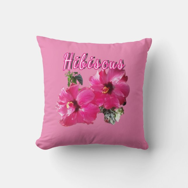 Hibiscus   throw pillow (Front)