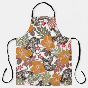 Hibiscus Tiger, Exotic Pattern. Apron