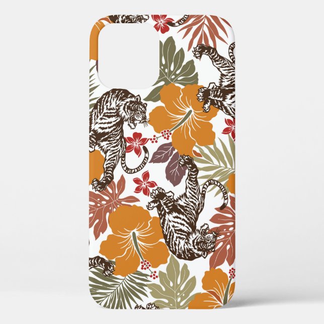 Hibiscus tiger pattern Case-Mate iPhone case (Back)