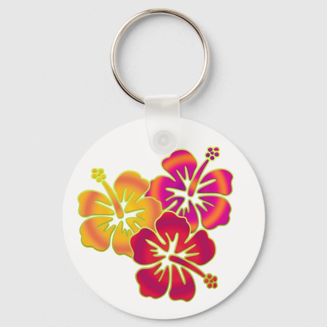 hibiscus trio keychain (Front)