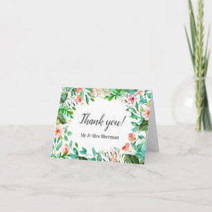 Hibiscus tropical   CARTE DE REMERCIEMENTS MARIAGE