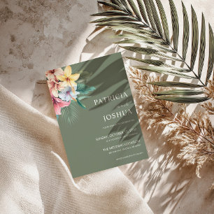 Hibiscus tropical Destination Mariage Invitation