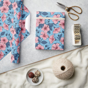 Hibiscus Tropical Floral Pattern Wrapping Paper