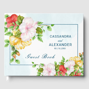 Hibiscus Tropical Floral Wedding Guest Book