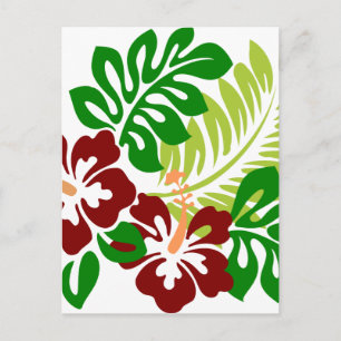Hibiscus Tropical Flowers Postcard