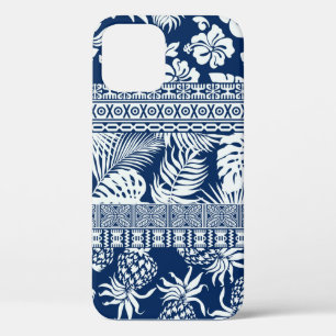 Hibiscus tropical leaves hawaiian ornament wallpap iPhone 12 case