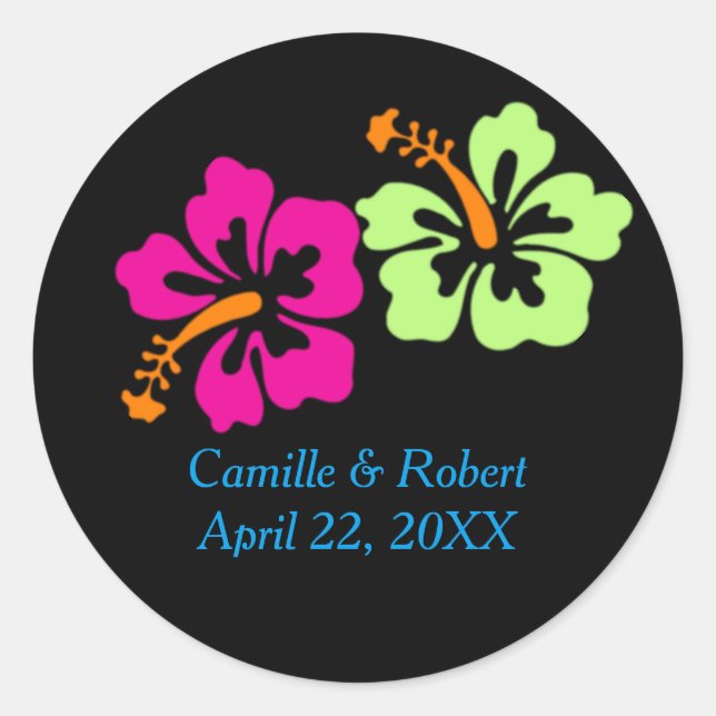 Hibiscus tropical - Stickers Cercle Mariage (Devant)