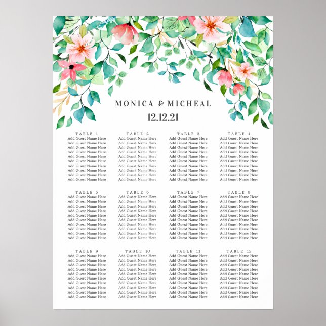 Hibiscus tropical | Tableau de sièges Mariages (Devant)