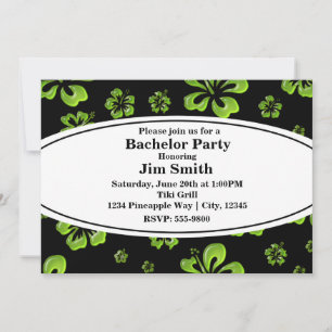 Hibiscus tropical vert Invitation noire florale