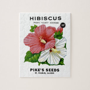 Hibiscus Vintage Seed Packet Jigsaw Puzzle