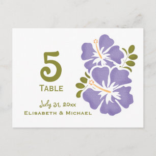 Hibiscus Violet Mariage Réception Numéro de table 