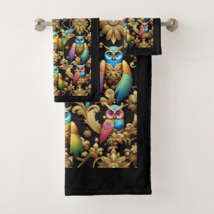 Hibou arc-en-ciel Art Déco
