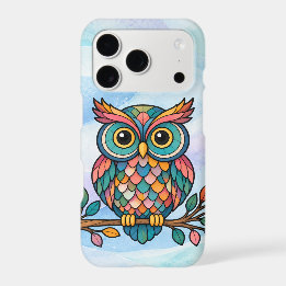 Hibou avec fond bleu - Restez sauvage. Restez colo