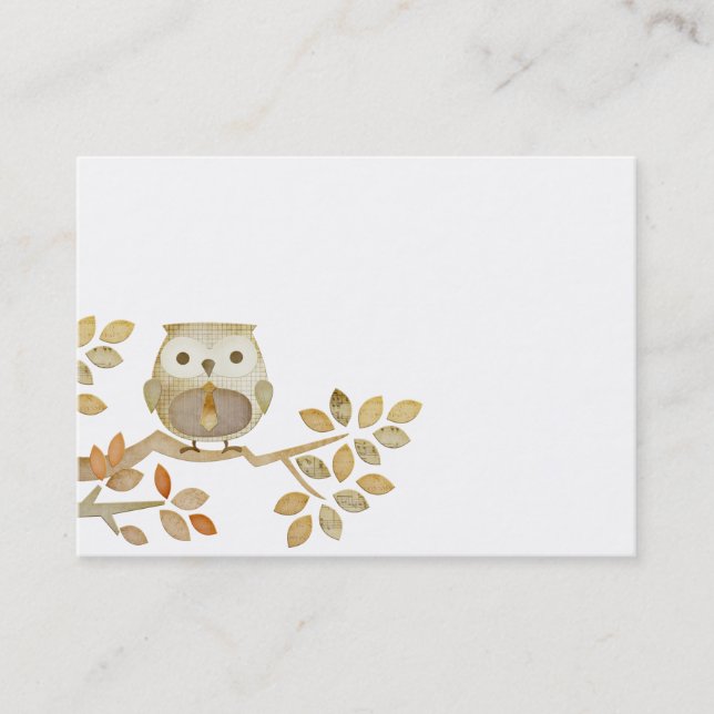 Hibou avec la cravate dans le carte de visite (Devant)