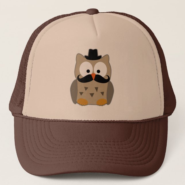 Hibou avec la moustache et le casquette (Devant)