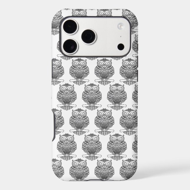 Hibou (blanc) - Coque iPhone (Verso)