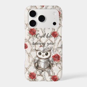 Hibou chevalier en armure brillante Roses rouges e