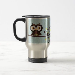 Hibou de forêt 15 onces. Tasse de tasse de voyage