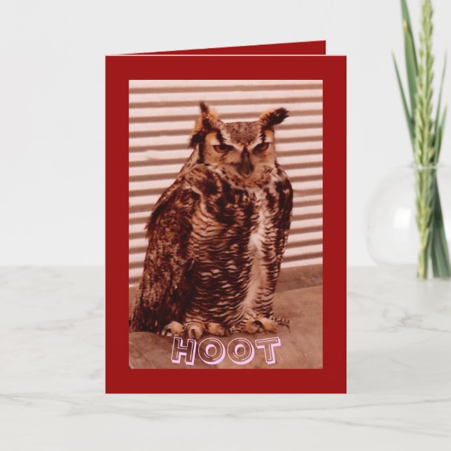 Hibou de huée, la carte de Valentine (Devant)