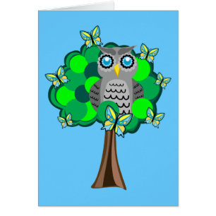 Hibou et papillons
