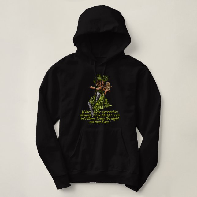 hibou et sorcière sweat - shirt à capuche (Design devant)
