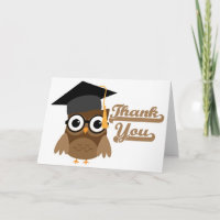 Hibou fauve avec le carte de remerciements