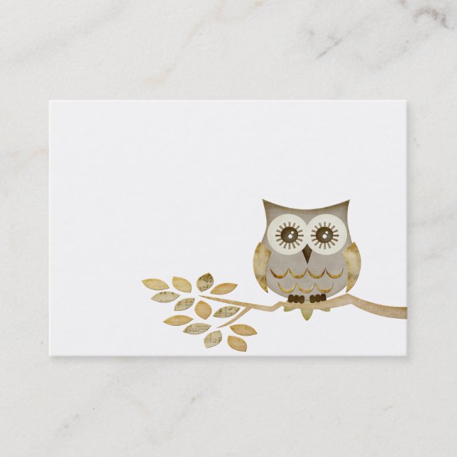 Hibou large de yeux dans le carte de visite (Devant)