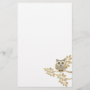 Hibou large de yeux en papeterie d'arbre