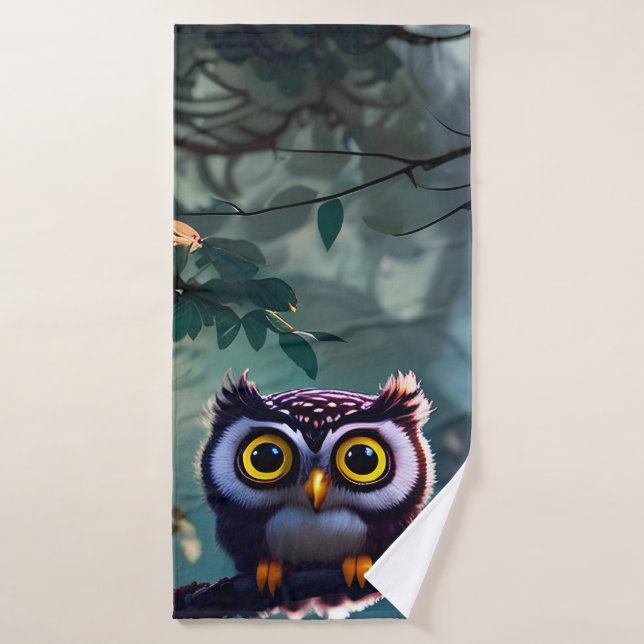 Hibou mignon (Serviette de bain)