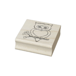 Hibou mignon de Valentine fait en tampon en