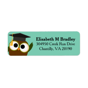 Hibou mignon personnalisé d'obtention du diplôme