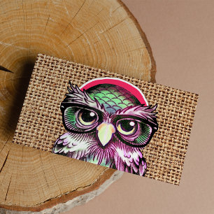 Hibou sage de tatouage coloré frais avec les