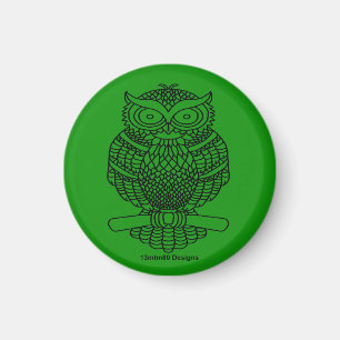 Hibou (vert foncé) - Aimant
