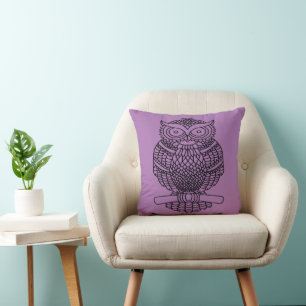 Hibou (violet) - Oreiller