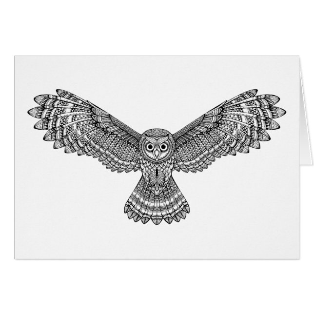 Hibou Zendoodle de vol (Devant horizontal)