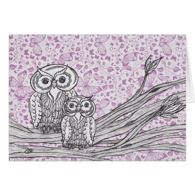 Hiboux et papillons (Devant horizontal)