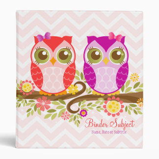 Hiboux mignons de Kawaii - classeur fait sur