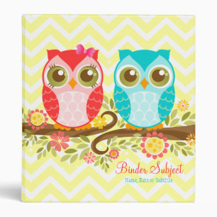 Hiboux mignons de Kawaii - classeur fait sur