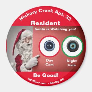 Hickory Creek Apt. 32 Père Noël regarde Magnet