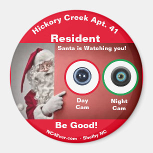 Hickory Creek Apt. 41 Père Noël regarde Magnet