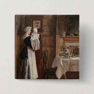 Hickory, Dickory, Dock 2 Inch Square Button