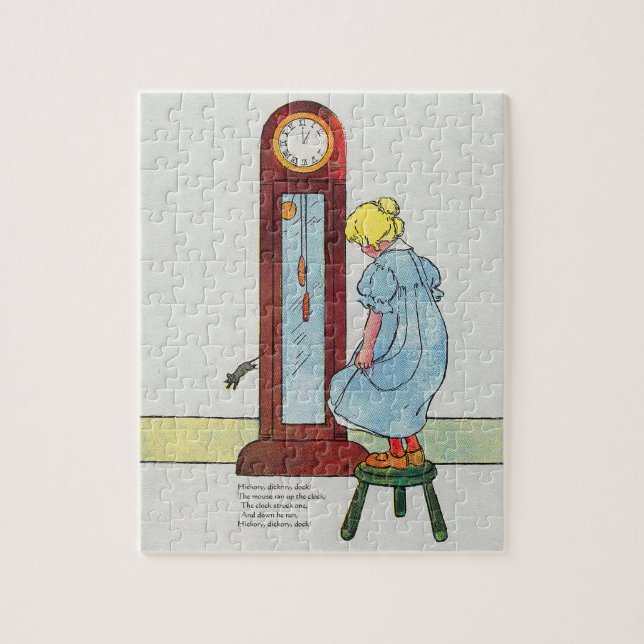 Hickory, Dickory, Dock Mother Goose Nursery Rhyme Jigsaw Puzzle (Vertical)