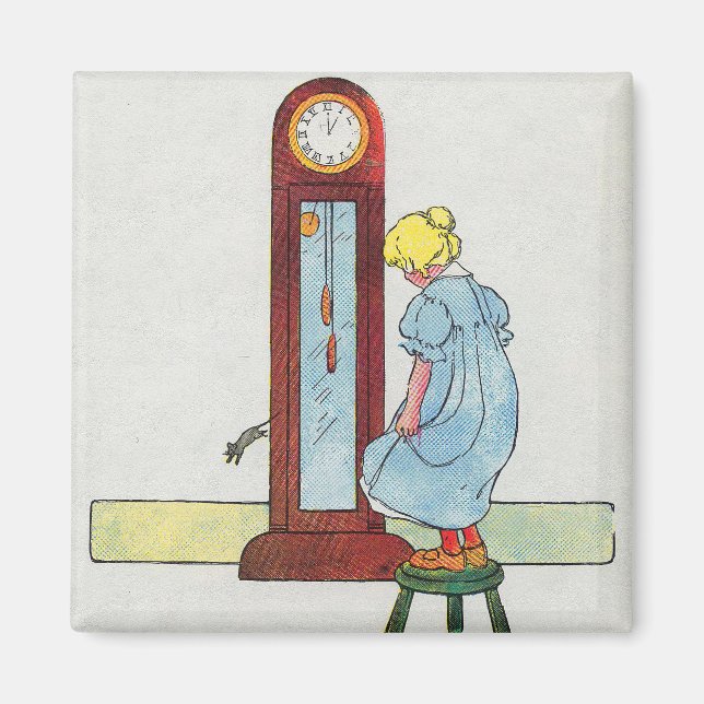 Hickory, Dickory, Dock Mother Goose Nursery Rhyme Magnet (Front)