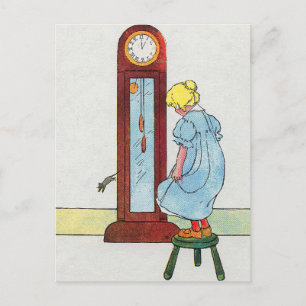 Hickory, Dickory, Dock Mother Goose Nursery Rhyme Postcard