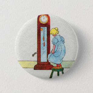 Hickory, dickory, dock! The mouse ran up the clock 2 Inch Round Button