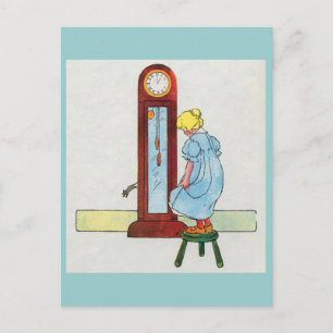 Hickory, dickory, dock! The mouse ran up the clock Postcard