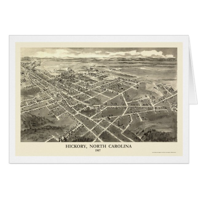 Hickory, NC Panoramic Map - 1907 (Front Horizontal)