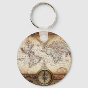 Hictorical map keychain