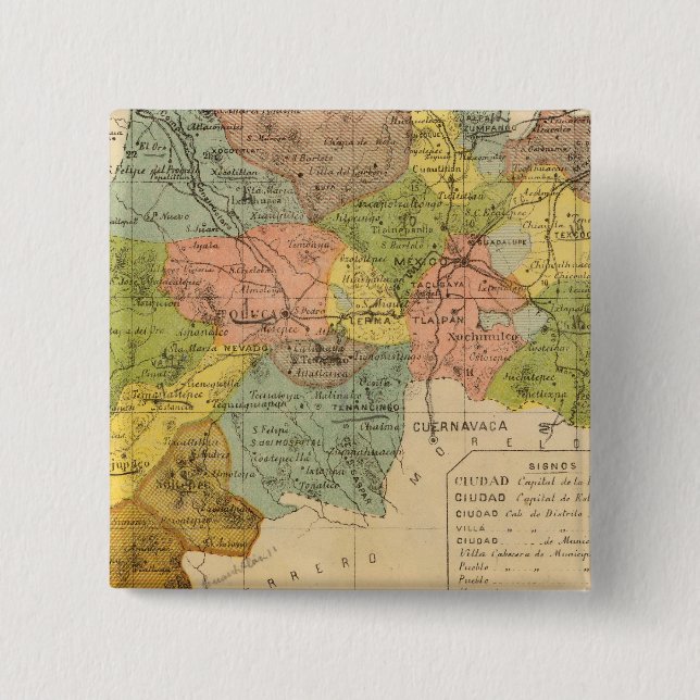 Hidalgo, Mexico 2 Inch Square Button (Front)